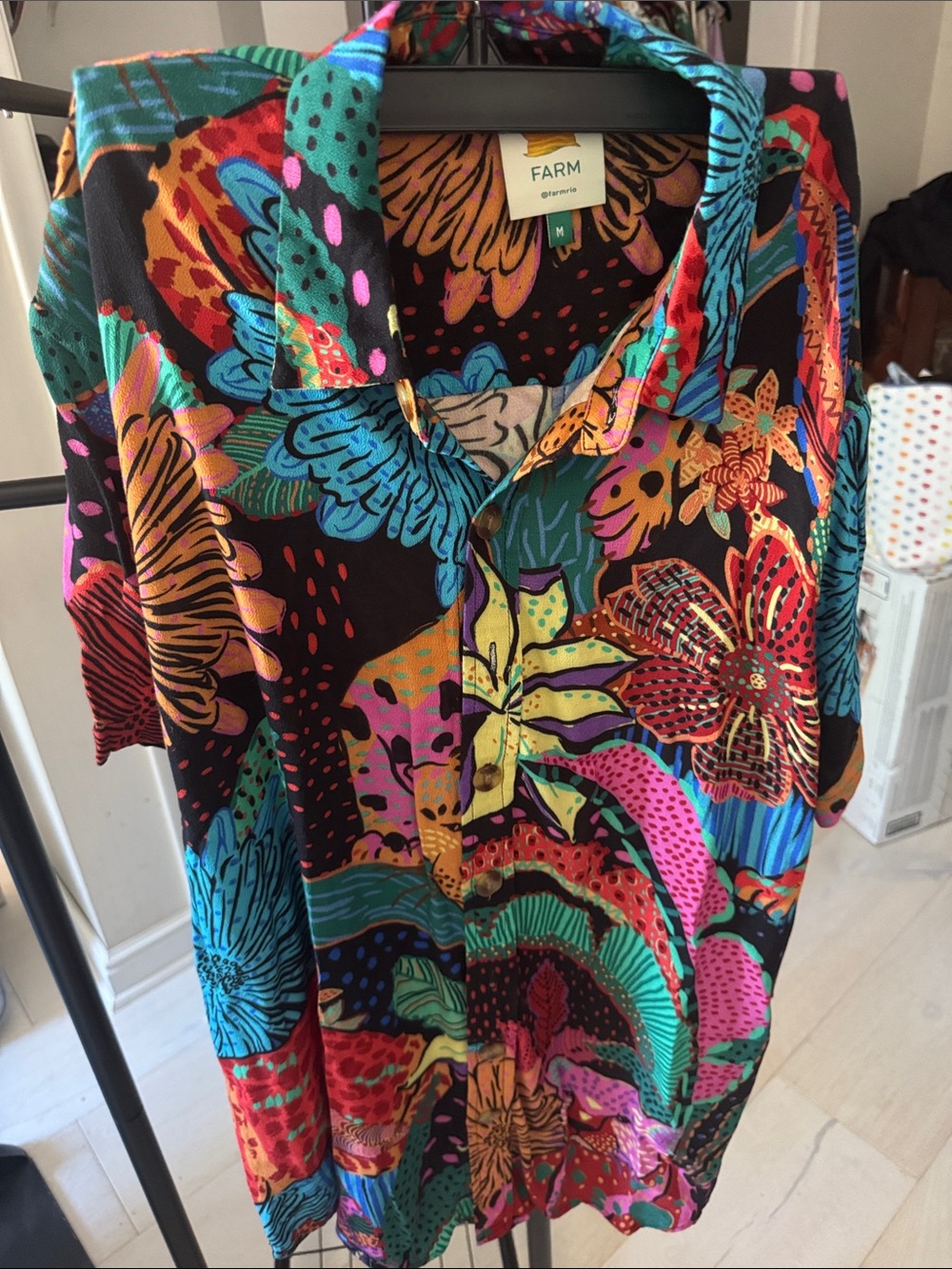 FARM Rio Multicolor Floral Button-Up Blouse - Picture 2 of 8